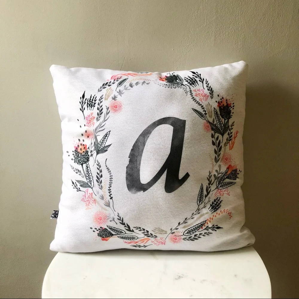 URBAN OUTFITTERS Iveta Ablonia for Deny Pink Summer Monogram Pillow
